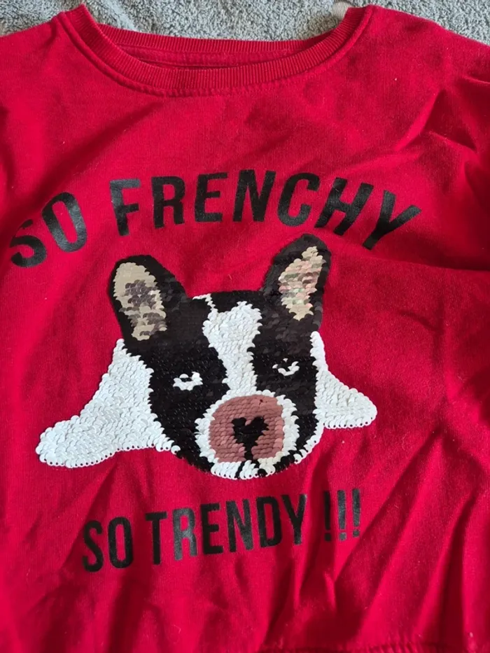 Sweat bouledogue français sequins 10 ans - photo numéro 3