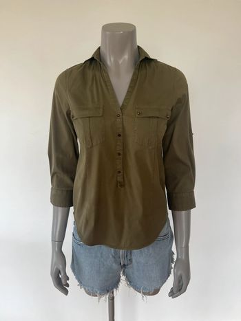 Chemise kaki manches 3/4 Zara - Taille S