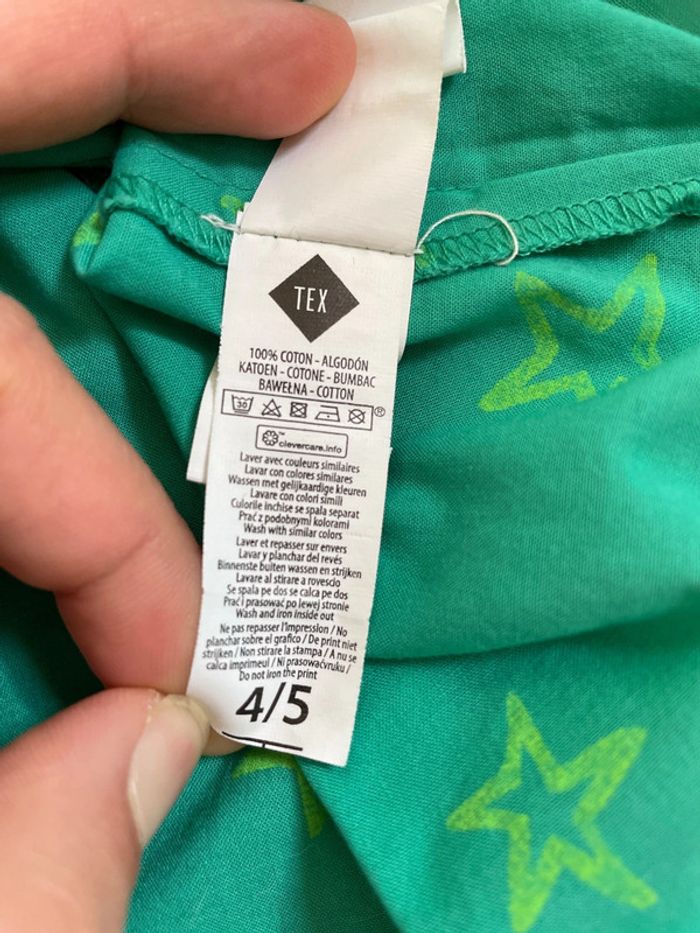 Robe légère verte étoiles - Tex - 4/5ans - photo numéro 4
