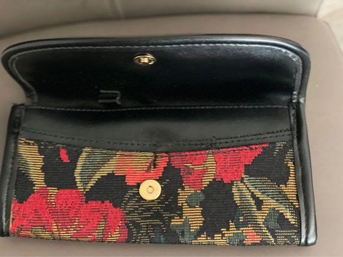 Portefeuille vintage broderie fleurie - photo numéro 4