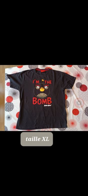 T-shirt humour angry birds 👨 taille XL comme neuf