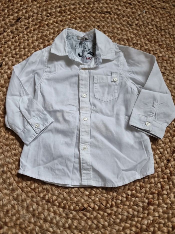 Chemise blanche grain de blé 12 mois