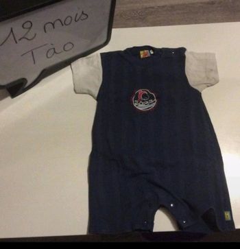 Combi-short TAO bleu marine et crème