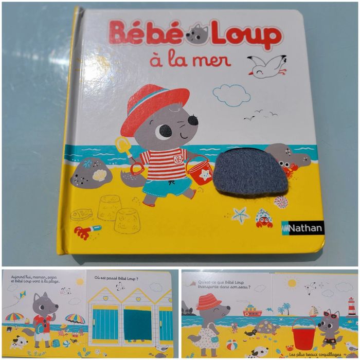 Bébé Loup à la mer 🏖 livre à caches feutrine