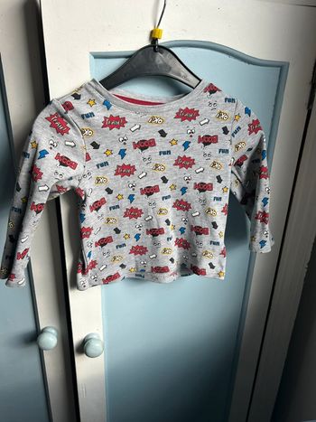 Tee shirt  manches longues gris orchestra,12 mois