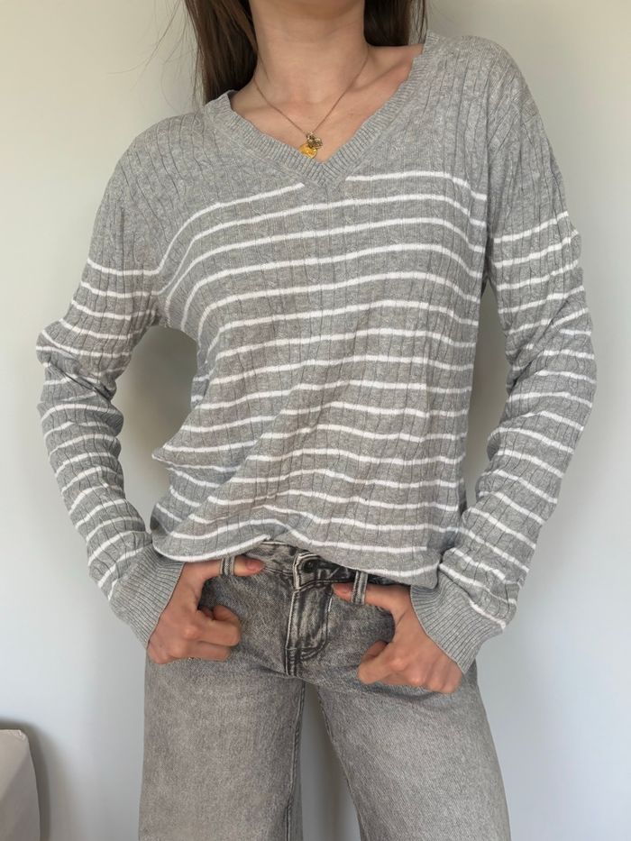Pull col V torsadée tommy Hilfiger femme 100% coton - photo numéro 6