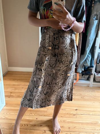 Jupe longue python taille haute stradivarius