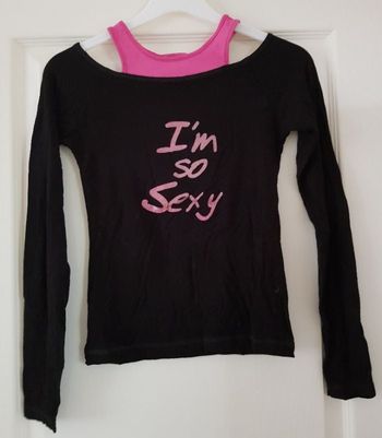 MAILLOT NOIR ET ROSE FLUO