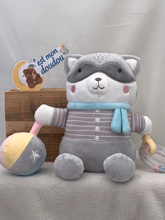 MD14 doudou raton laveur mots d’enfants