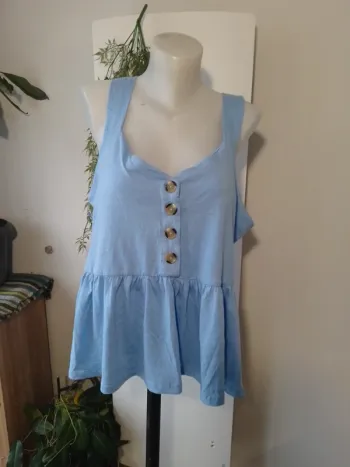 Débardeur Bella Diva taille XXL - 100% coton -bleu