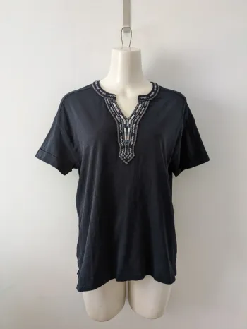 Blouse top d'été brodé en coton - Pablo de Gerard Darel - taille 36/38