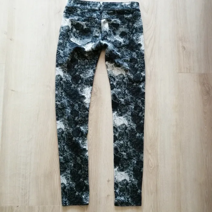 Elegant's Deluxe Vintage Jeans pantalon Femme Halloween Noir Blanc Exclusive Collection (Taille M) - photo numéro 8