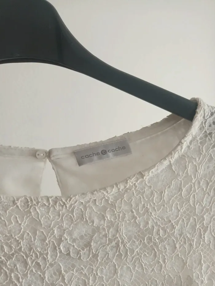 Robe en dentelle blanche Cache Cache taille M - photo numéro 2