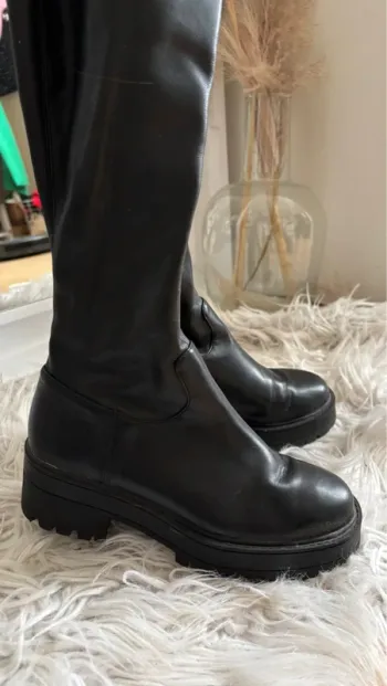 Cuissardes noires cuir h&m