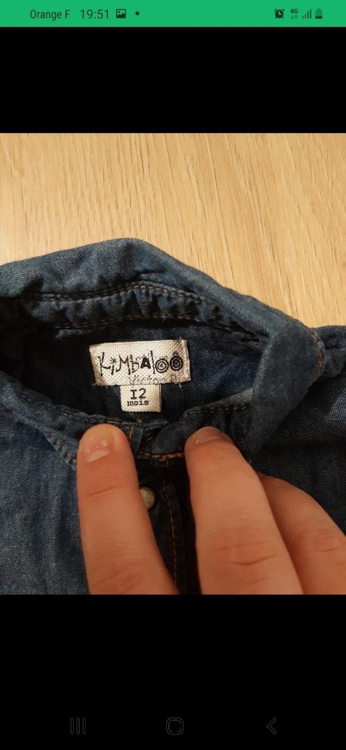 Chemise en jean taille 12 mois - photo numéro 3
