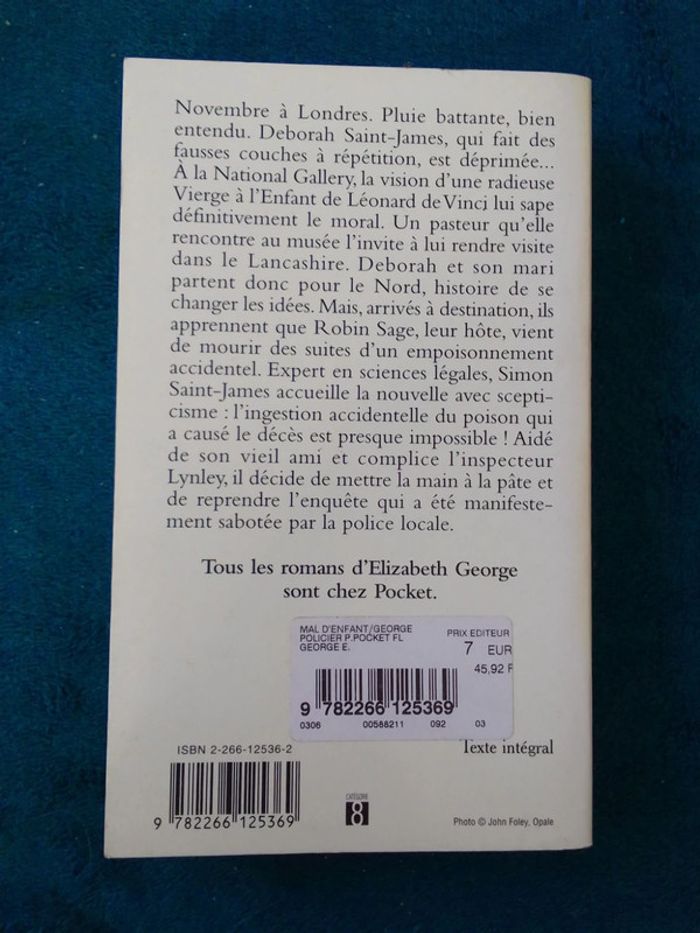 Elizabeth George - Mal d'enfant - photo numéro 2