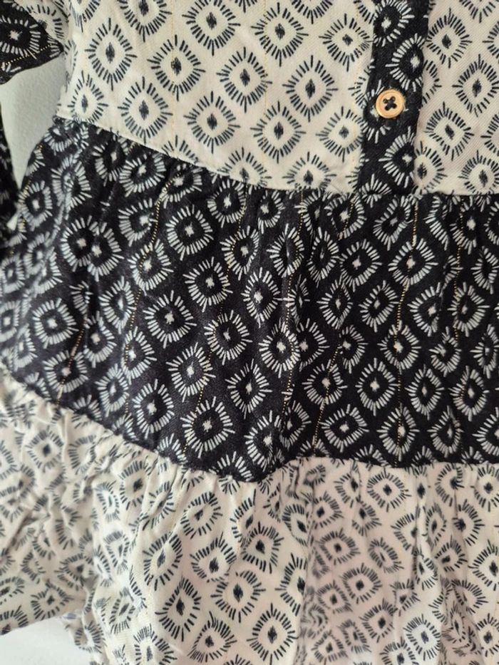 Robe manches longues imprimé ikat pour bébé fille 6 mois - photo numéro 3
