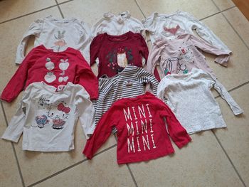 Lot 10 hauts pulls fins manches longues / 2 ans- 24 mois