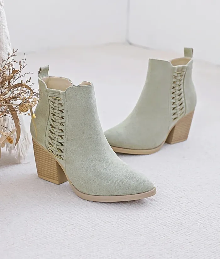 Bottines style Santiag courte 38 vert bleu