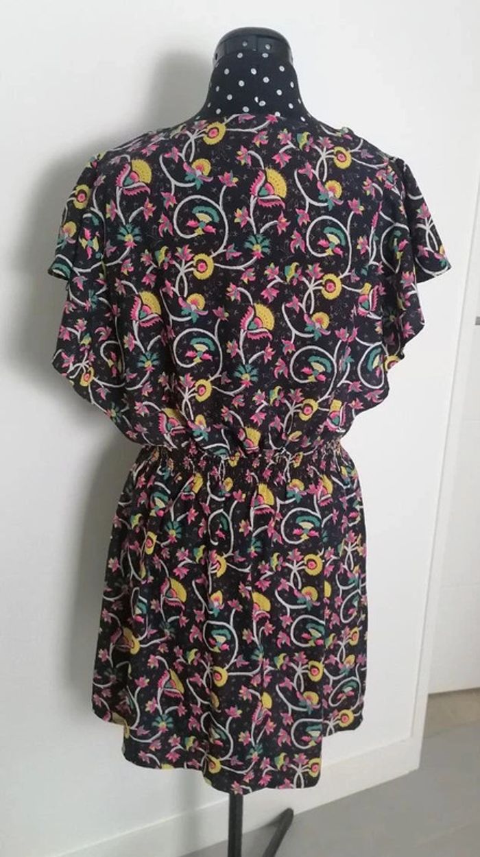 Robe fluide courte fleurs multicolore bleu marine Taille L Cache-cache - photo numéro 4
