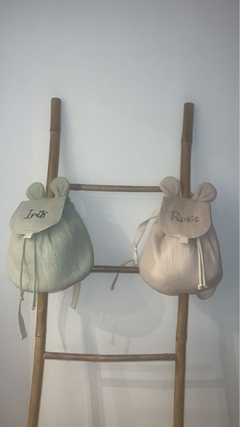Sac à dos en gaze de coton personnalisé brodé 
