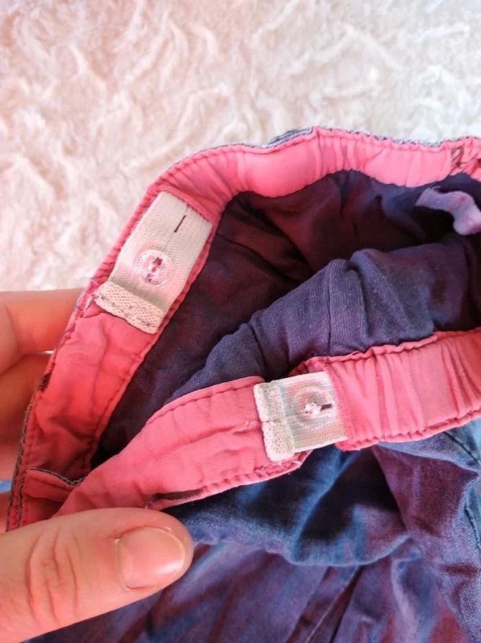 Pantalon doublé style jeans Fille 12 mois Fleurs Gémo 100% coton - photo numéro 12