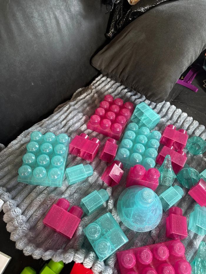 Cube rose et bleu paillette - photo numéro 3