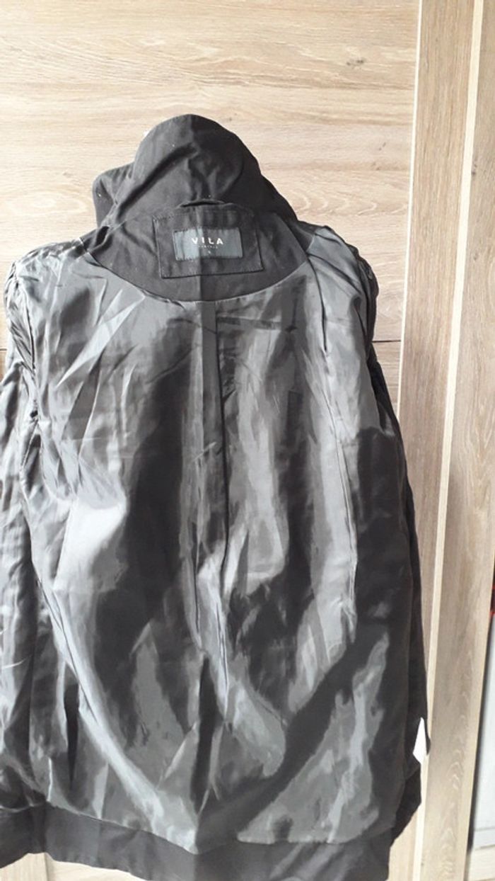 Manteau mi-long en coton noir neuf - photo numéro 5