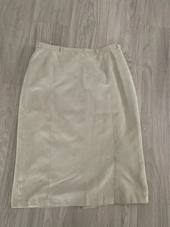 Jupe en suédine kaki et grise Vintage T48