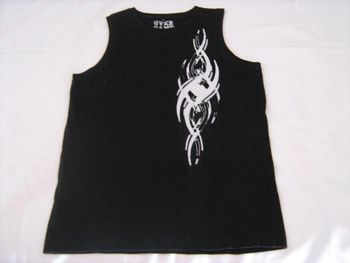 Débardeur noir motif blanc