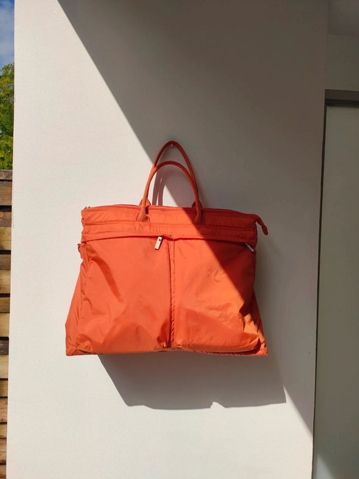 sac de voyage weekend orange soft grey nylon