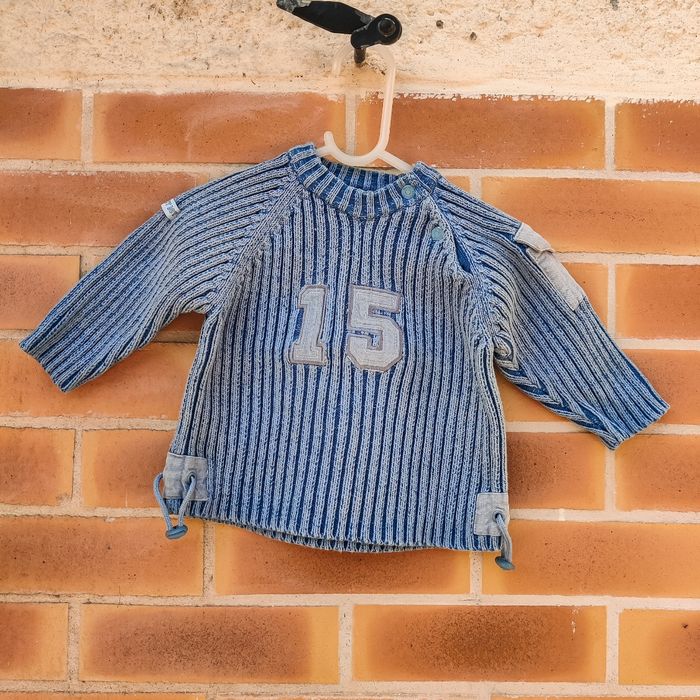Pull garçon 6 mois coton bleu Kimbaloo – comme neuf - photo numéro 4