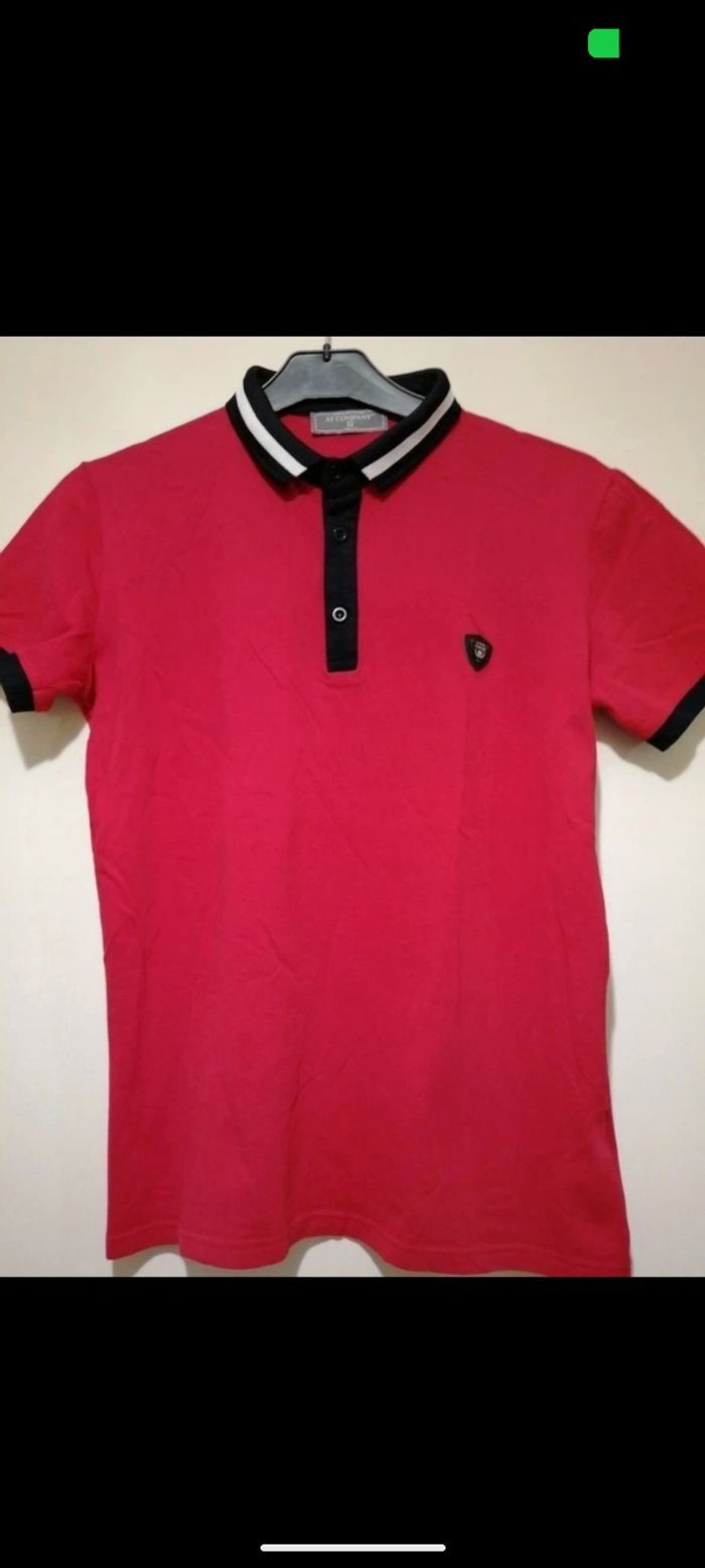 Polo Armand Thiery rouge et noir. Taille S - photo numéro 1