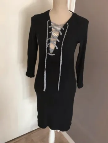 Vero moda robe pull noire moulante