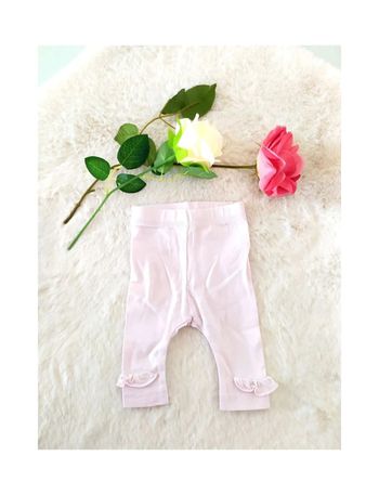 Legging été  rose clair à volants bébé fille 1 mois