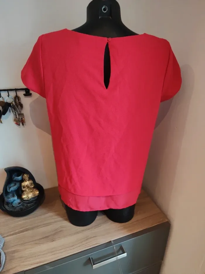 T-shirt taille 42 camaïeu fushia - photo numéro 3