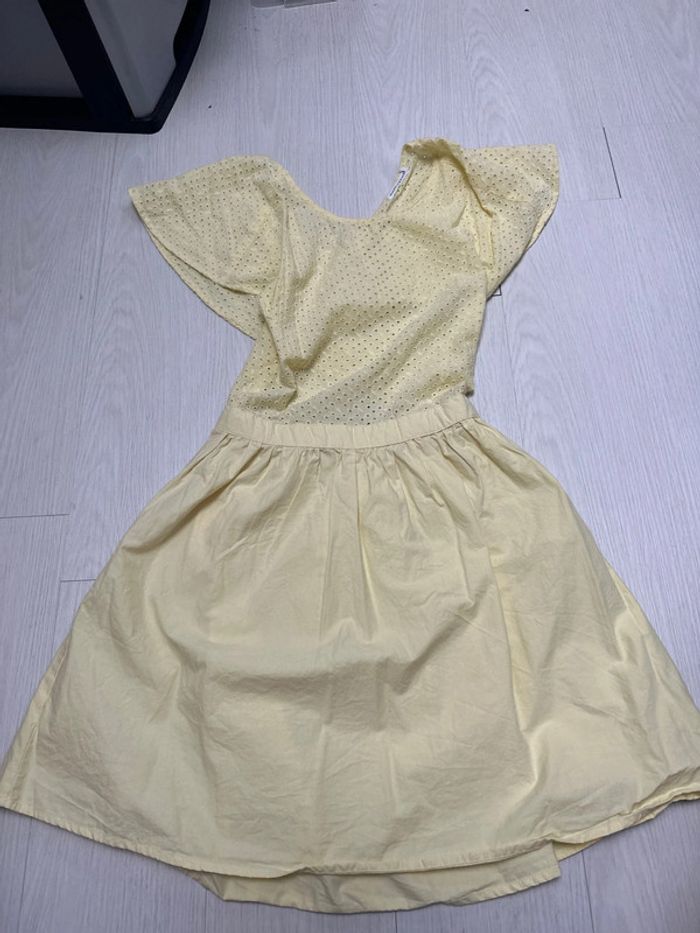 Robe jaune broderie anglaise Monoprix, 10 ans