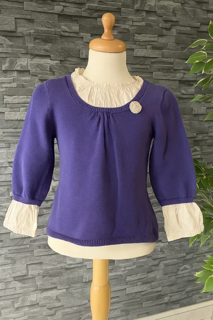 💙🩶Pull léger fille – taille 8 ans – Vertbaudet TBE 💙🩶