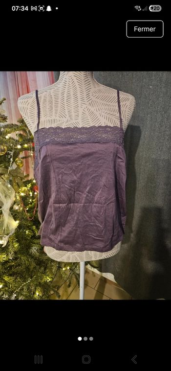 Débardeur prune lingerie 