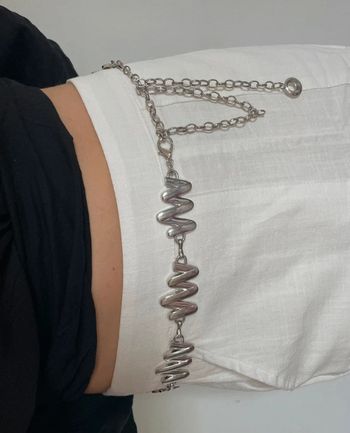 Ceinture chaîne argentée longueur 105 cm
