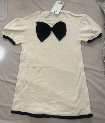 Je Robe beige noir noeud fille 2-4 ans H&M