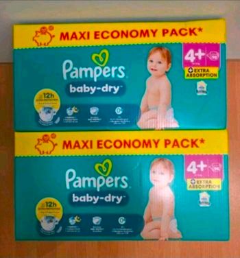 🍼 Pampers Baby-Dry T4+ Lot de 2 × 98 couches (10–15 kg)