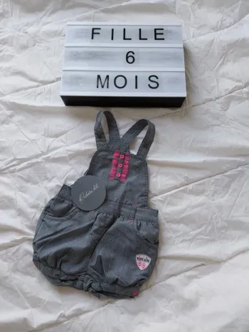 Salopette short fille 6 mois Orchestra