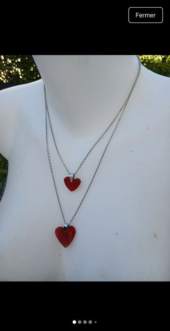 2 collier cœur taille différente 