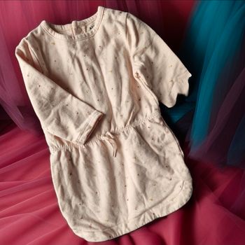 Sublime petote robe cintrée, rose pâle fleurie