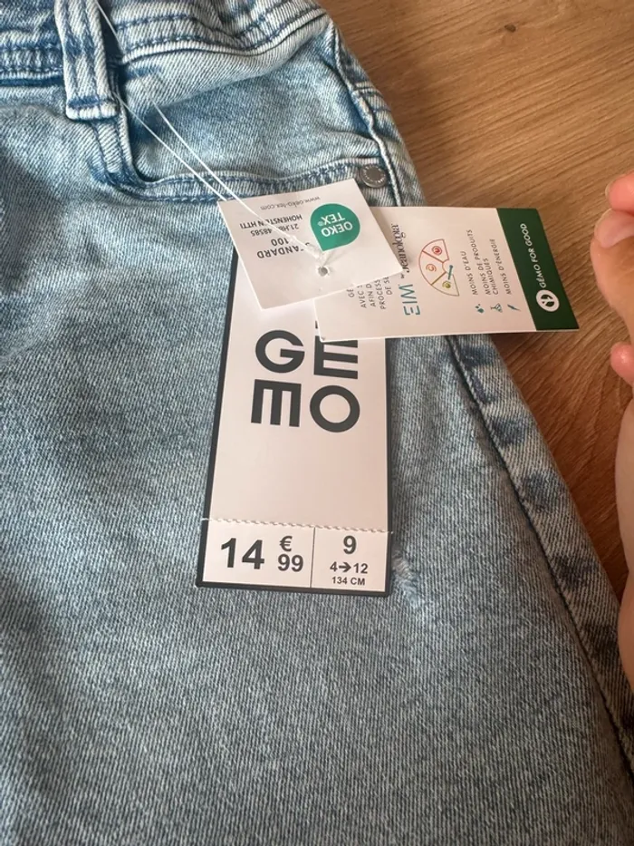 Pantalon jeans skinny gemo 9ans neuf - photo numéro 3