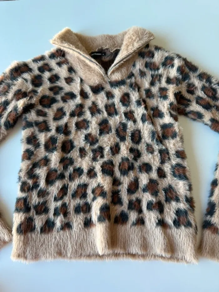 Pull très doux léopard in extenso
