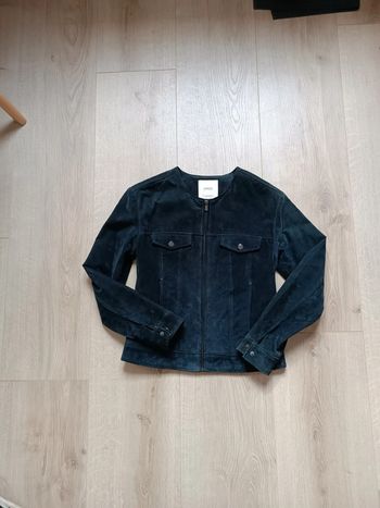 Veste cuir Mango bleu taille s