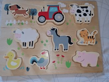 Puzzle en bois ferme vertbaudet