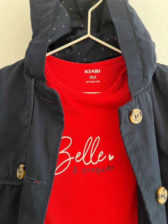 Ensemble kiabi manteau + haut ML 9 mois - photo numéro 2